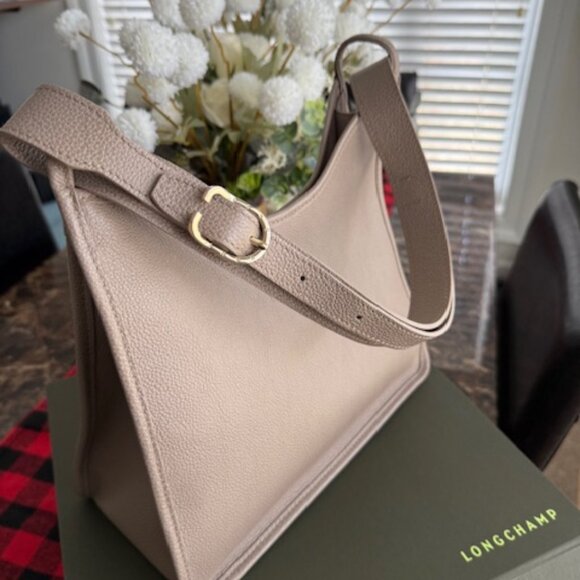 Longchamp Hobo Bag M LE FOULONNÉ Turtledove - Picture 15 of 16